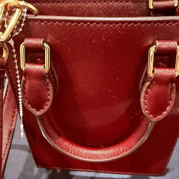 Perfect for Fall - Tory Burch NWT Burgundy Mini Bag - Emerson Mini Shopper - Picture 6 of 7